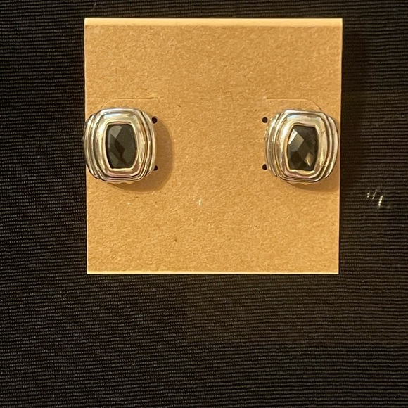 Jewelry - Elegant‎ Silver and Black Stud Earrings